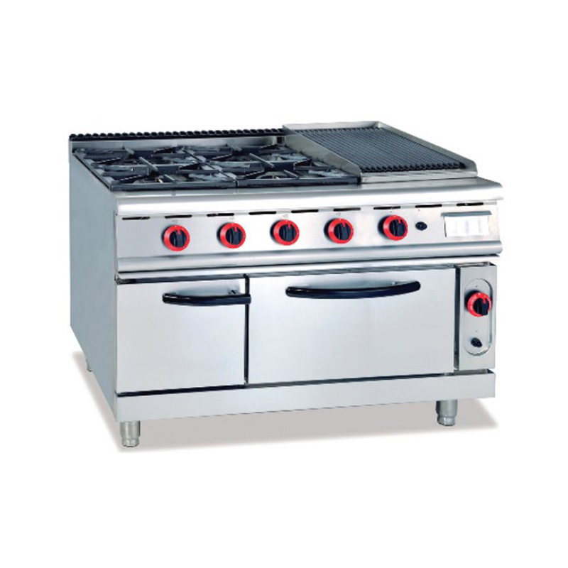 Gas Cooking Range With Gas Lava Rock Grill And Gas Oven BGH-997A